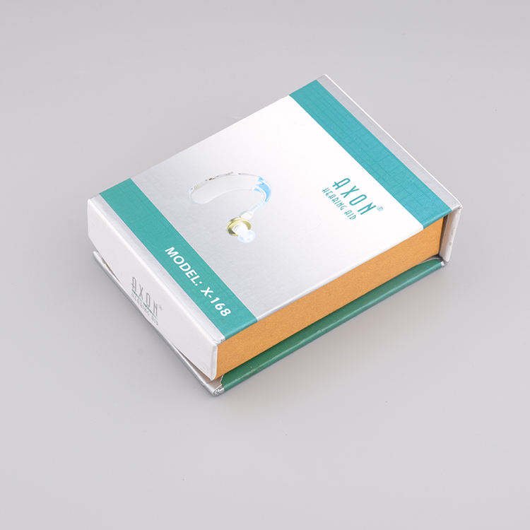 Front view of Axon X-168 packaging box displaying brand name and model number