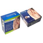 Retail packaging box of Hearing Amplifier featuring "Hear the World" branding, function details, and CE/RoHS certifications.