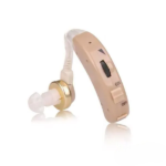 Close up of WT A-22 hearing aid controls showing ON OFF switch and volume knob.