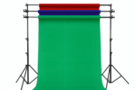 Professional Studio Backdrop Stand with Green, Blue, and Red Paper Rolls Karachi