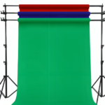 Professional Studio Backdrop Stand with Green, Blue, and Red Paper Rolls Karachi