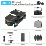 J6 Pro Drone 8K HD Optical Flow Localization Complete Package Contents Remote Control Battery Spare Blades Storage Bag