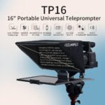Wide angle lens support on Feelworld TP16 teleprompter to avoid frame vignetting.