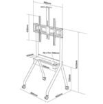 Detailed technical blueprint of R10 TV Stand showing 1620mm total height, 860mm base width, and adjustable mounting rail dimensions.