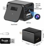 USB wall charger hidden camera micro SD card slot reset button indicator light dimensions 1080P Pakistan