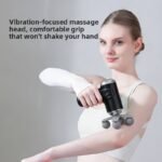 Woman using electric vibration massage gun on arm muscle pain relief body massager Pakistan